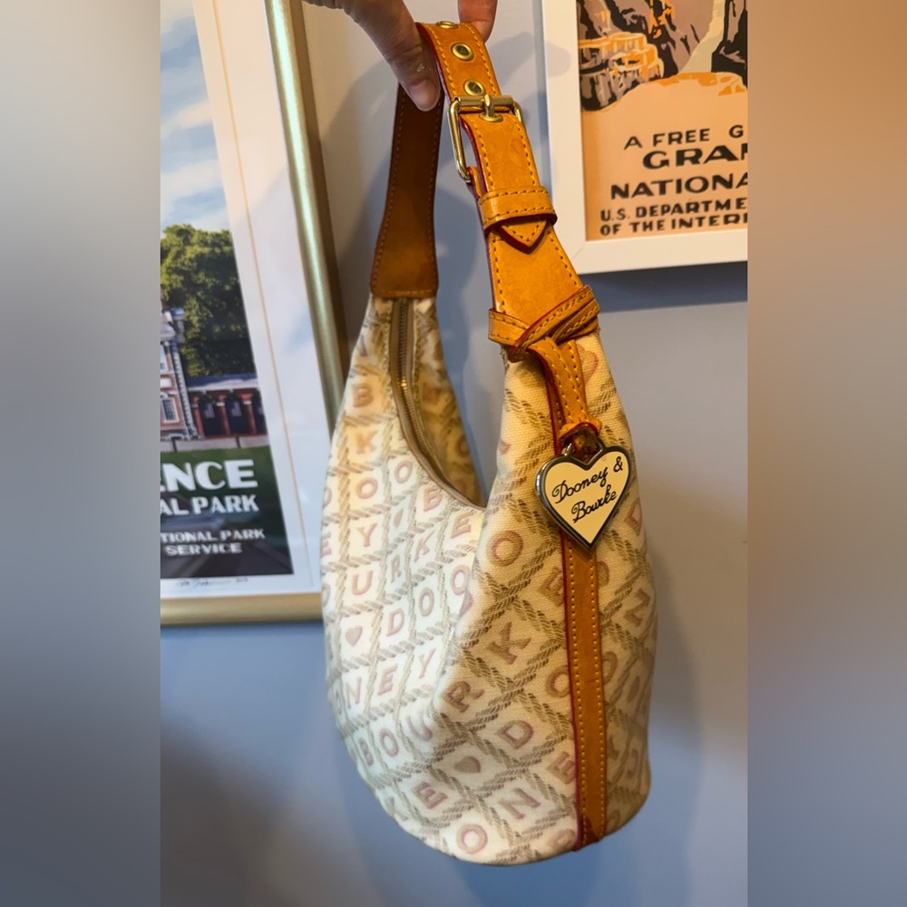 Dooney & Bourke Pink and Tan Hobo Bag